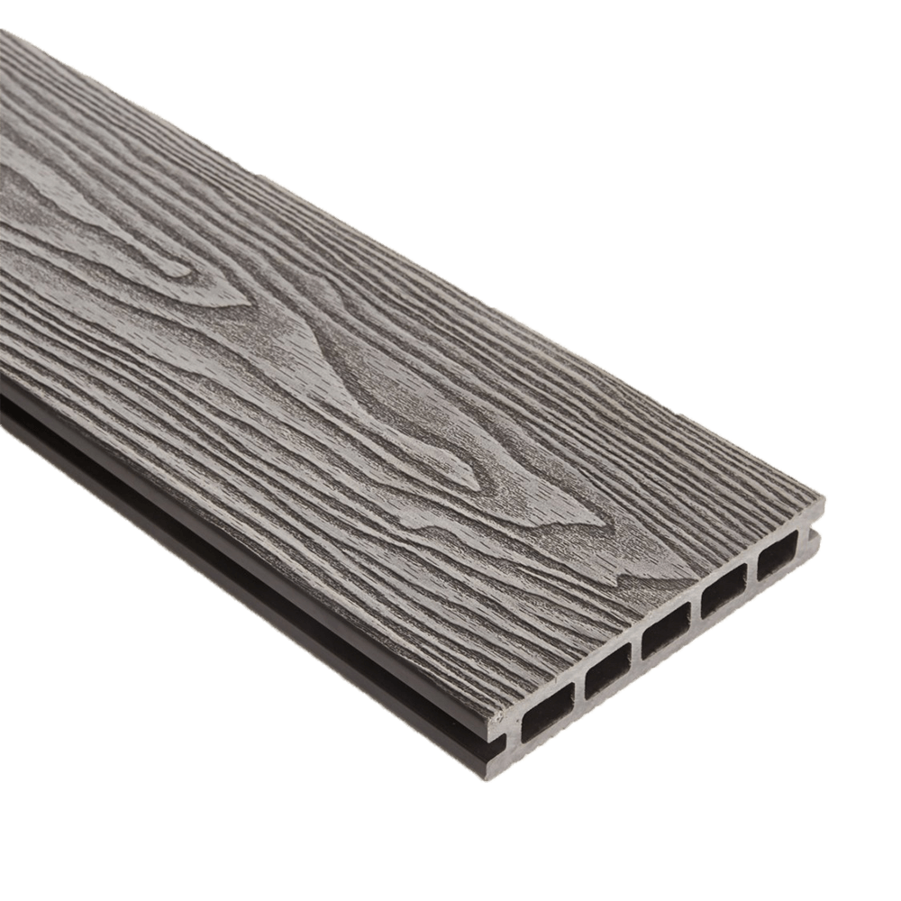 148mm Triton Grey Double-Faced Woodgrain Composite Decking Board – 3m image